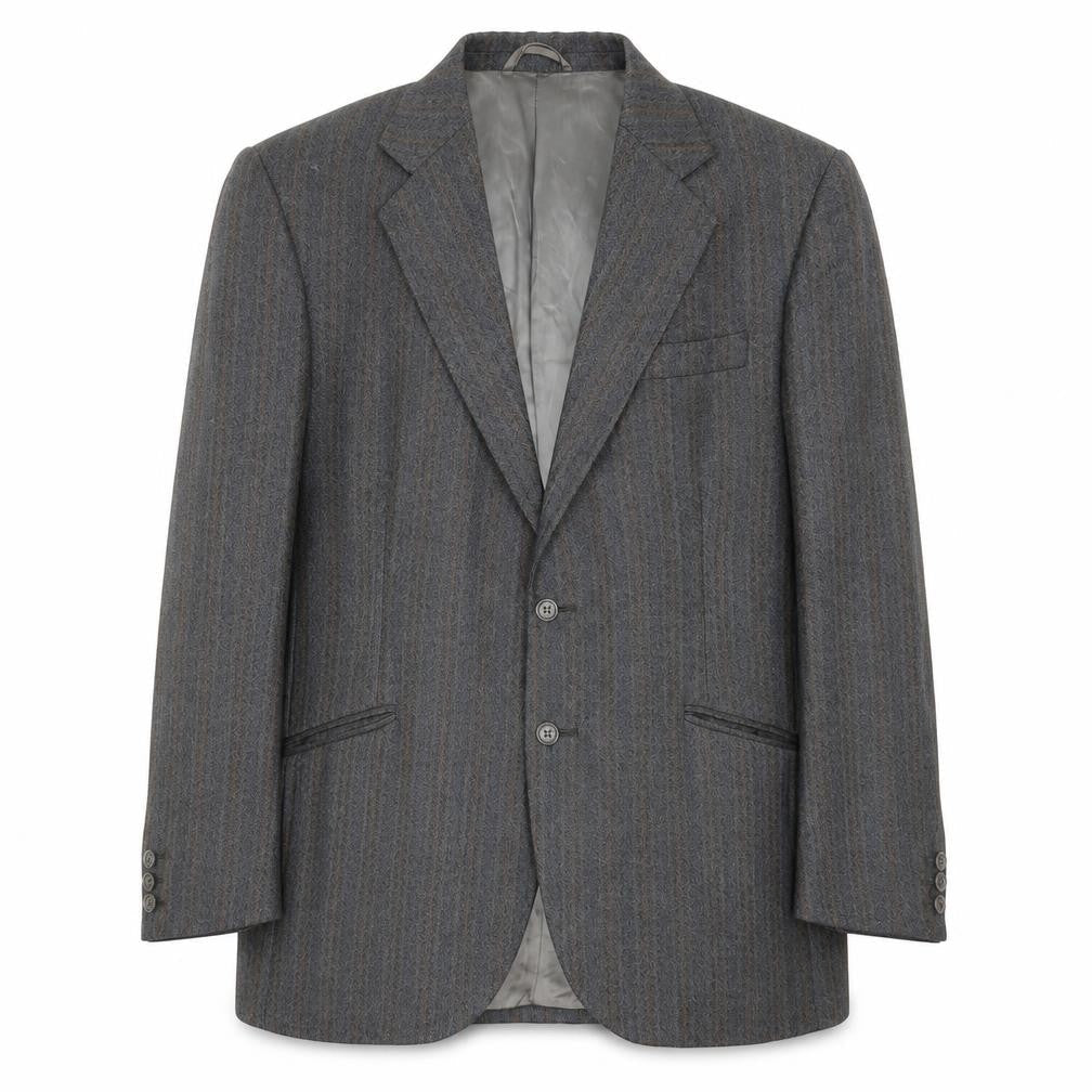 Preworn Mens Grey Striped  Jacket Suit Jacket Size 42