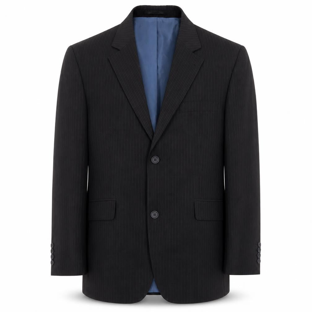 George Mens Black Striped  Jacket Suit Jacket Size 40