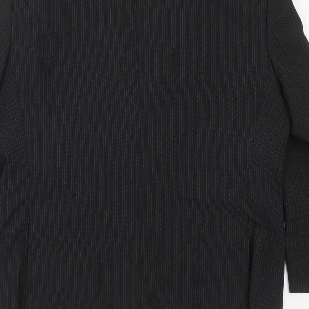 George Mens Black Striped  Jacket Suit Jacket Size 40