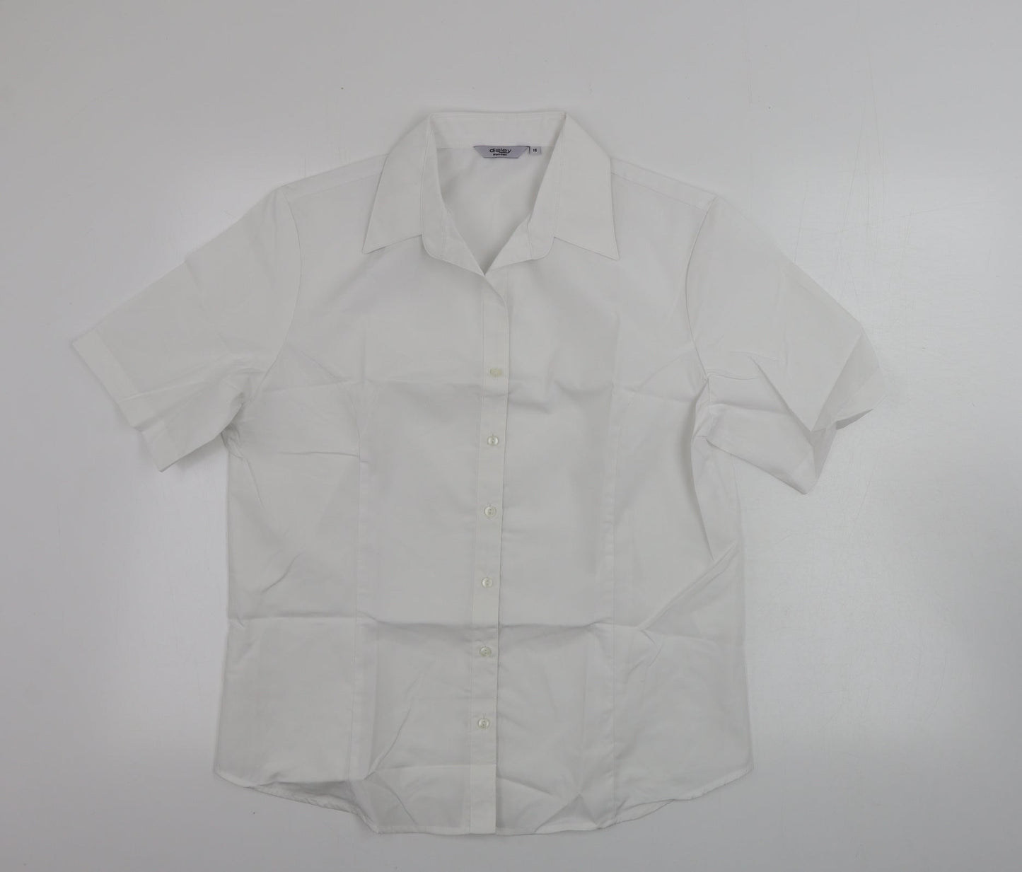 disley Womens White   Basic Button-Up Size 16