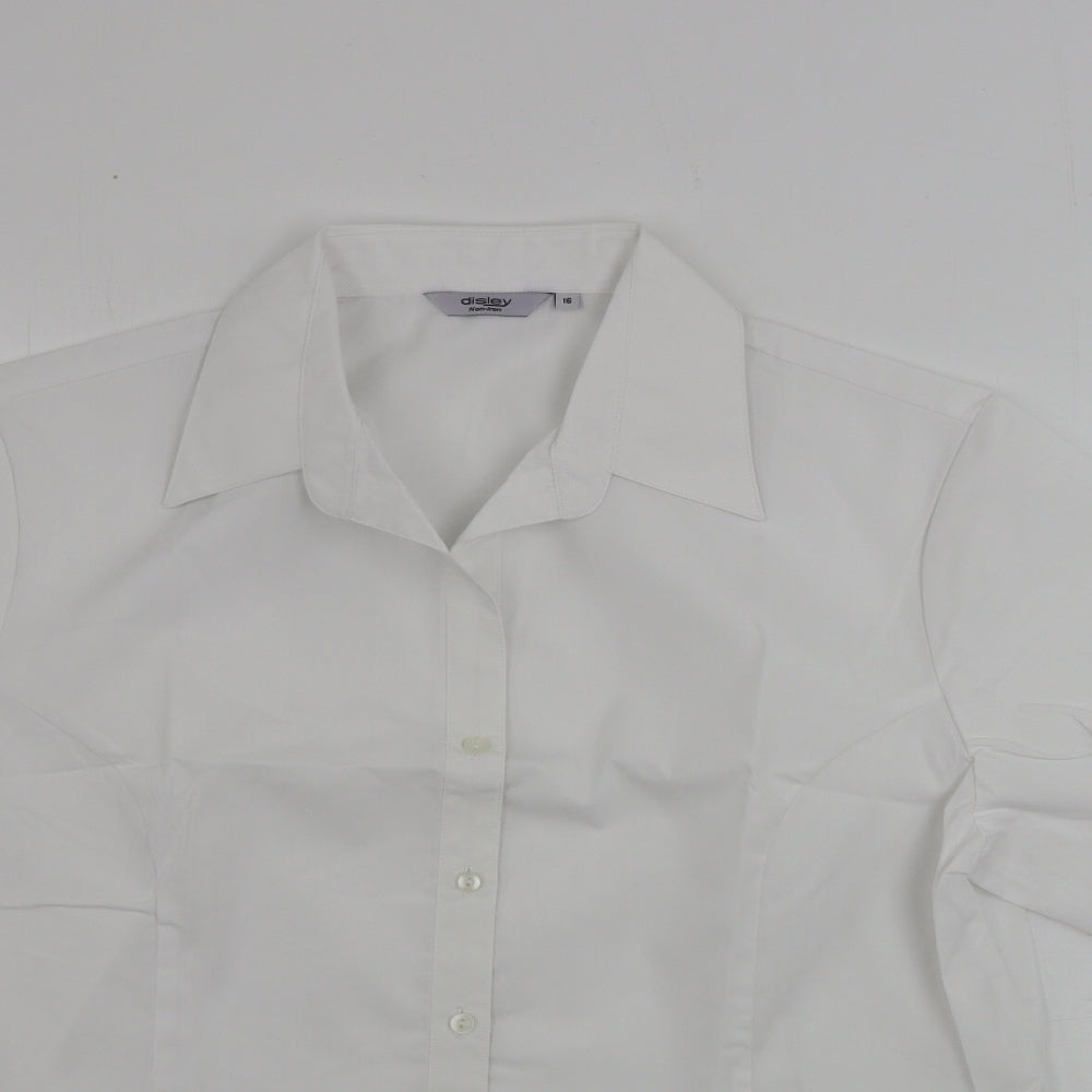 disley Womens White   Basic Button-Up Size 16