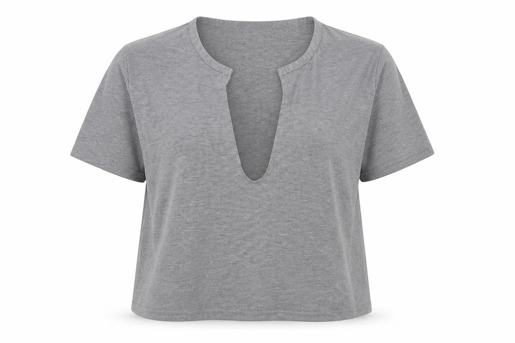 PRETTYLITTLETHING Womens Grey   Basic T-Shirt Size 12
