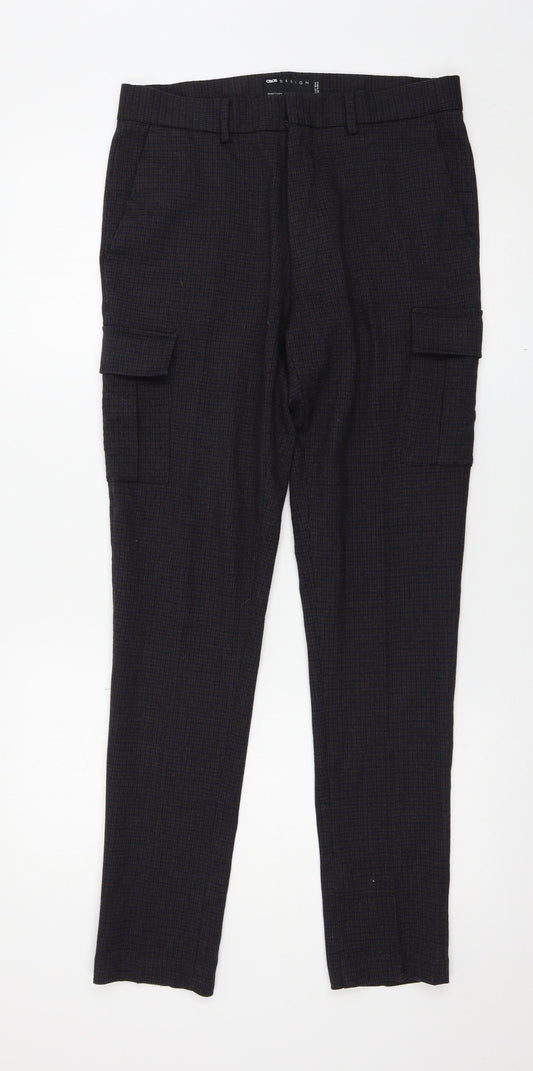 ASOS Womens Blue Check  Trousers  Size 32 L32 in