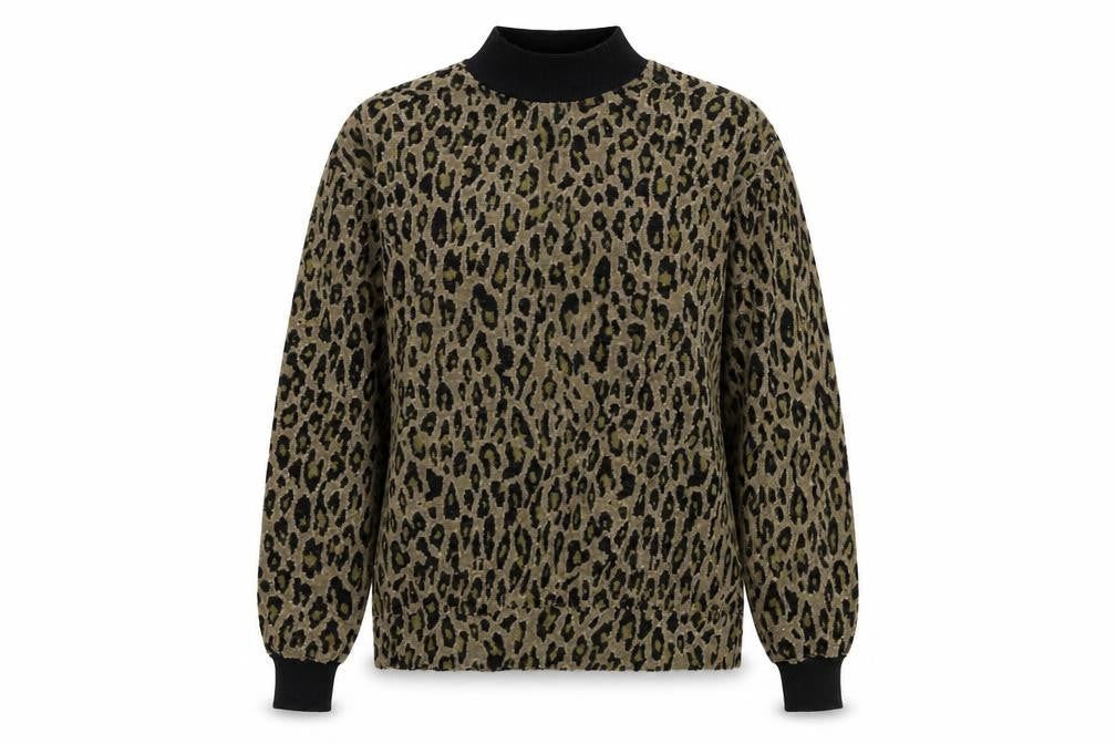 Select Womens Brown Animal Print  Pullover Jumper Size S