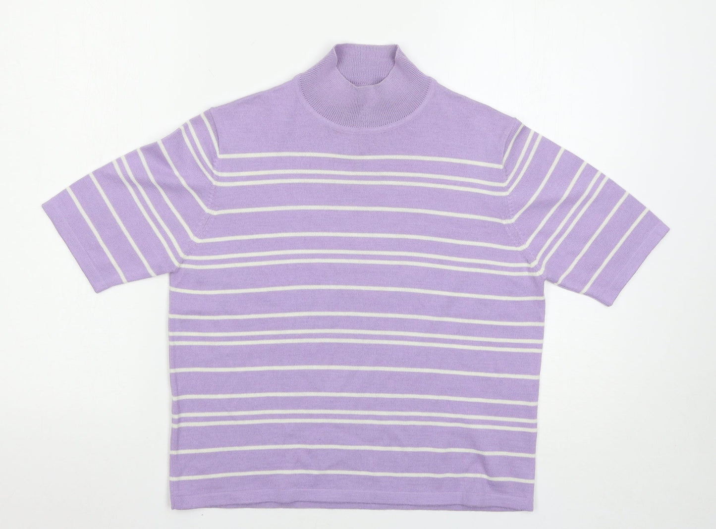 Marks and Spencer Womens Purple Striped  Pullover Jumper Size 14
