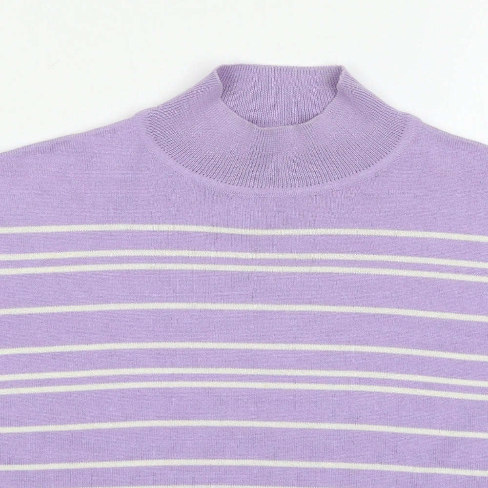 Marks and Spencer Womens Purple Striped  Pullover Jumper Size 14