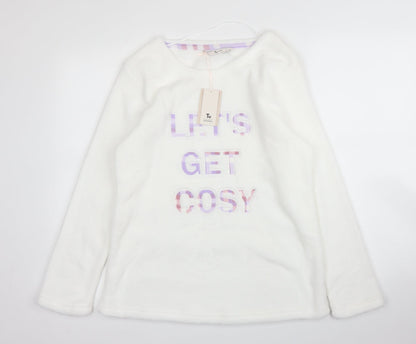 Tu Womens White   Pullover Jumper Size 10  - PJ top