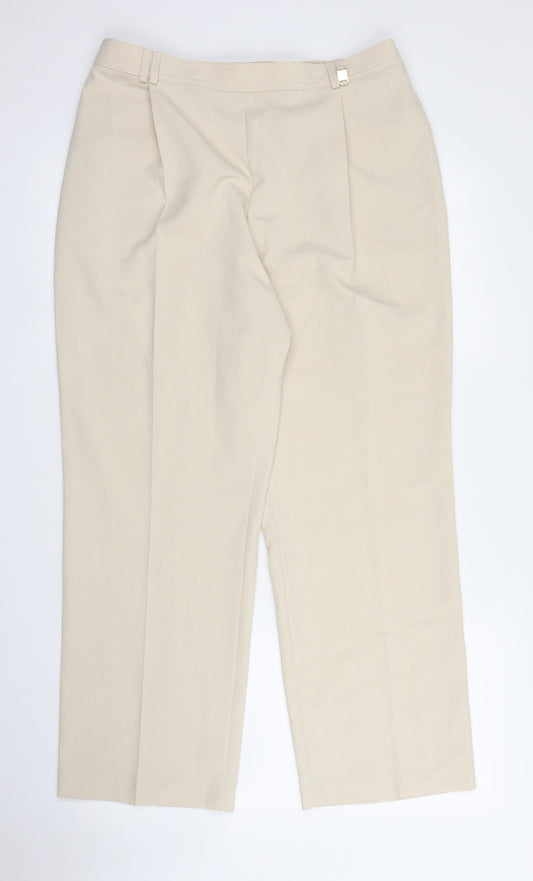 M&S Womens Beige   Capri Trousers Size 16 L27 in