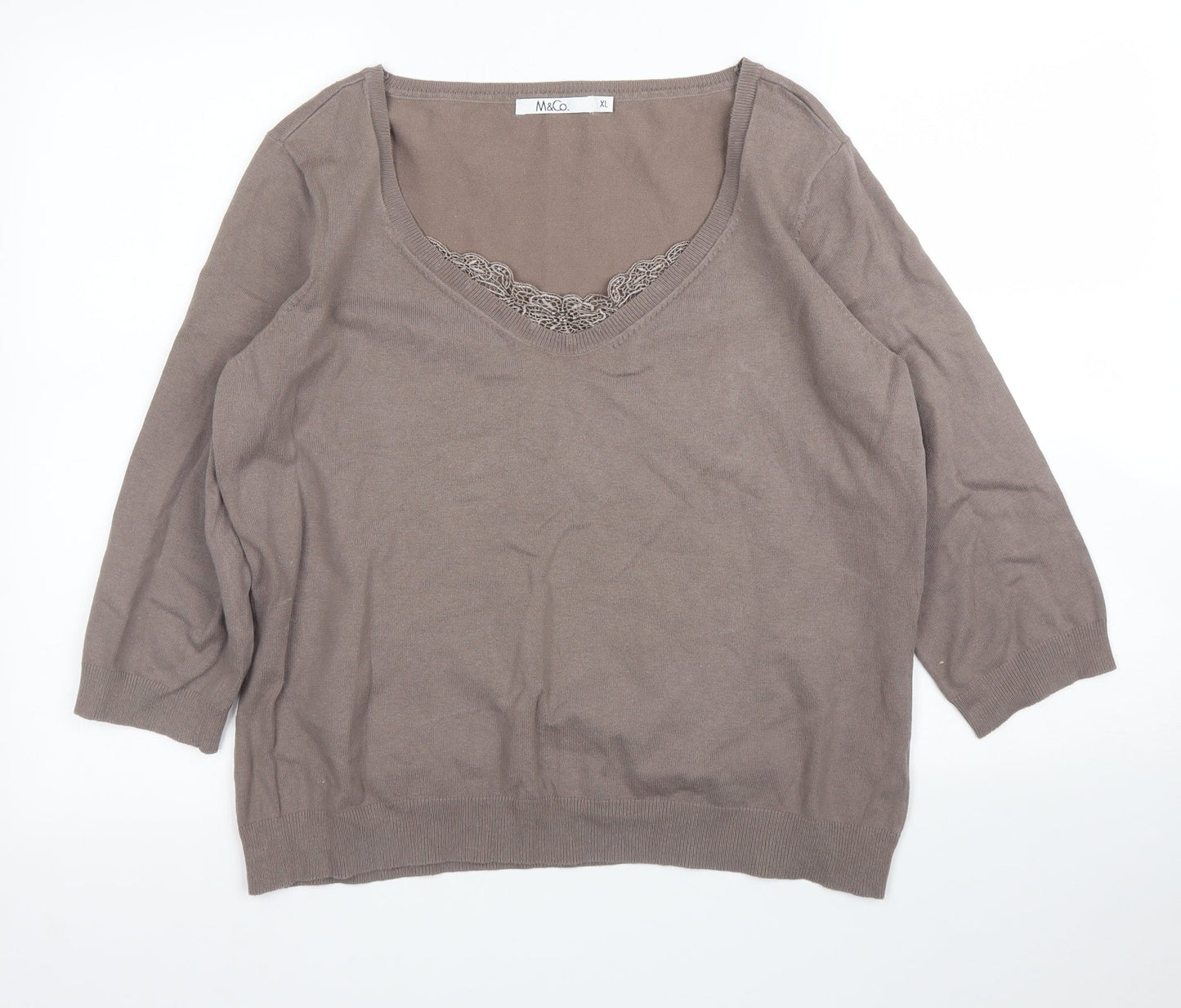 M&Co Womens Brown   Pullover Jumper Size XL