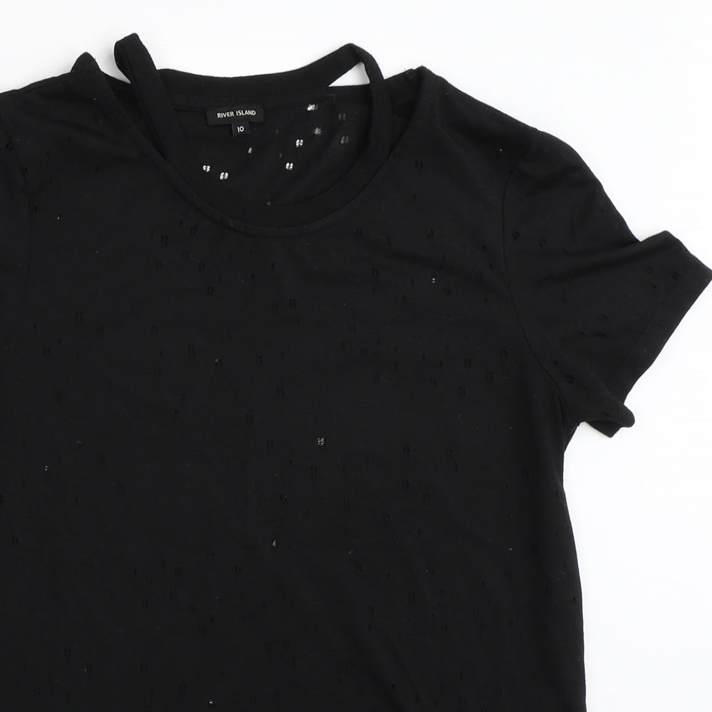 River Island Womens Black   Basic T-Shirt Size 10