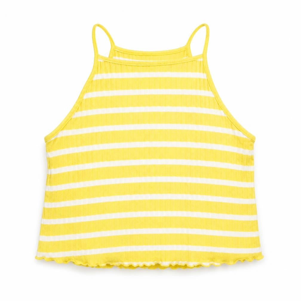 Primark Womens Yellow Striped  Cropped Tank Size 10