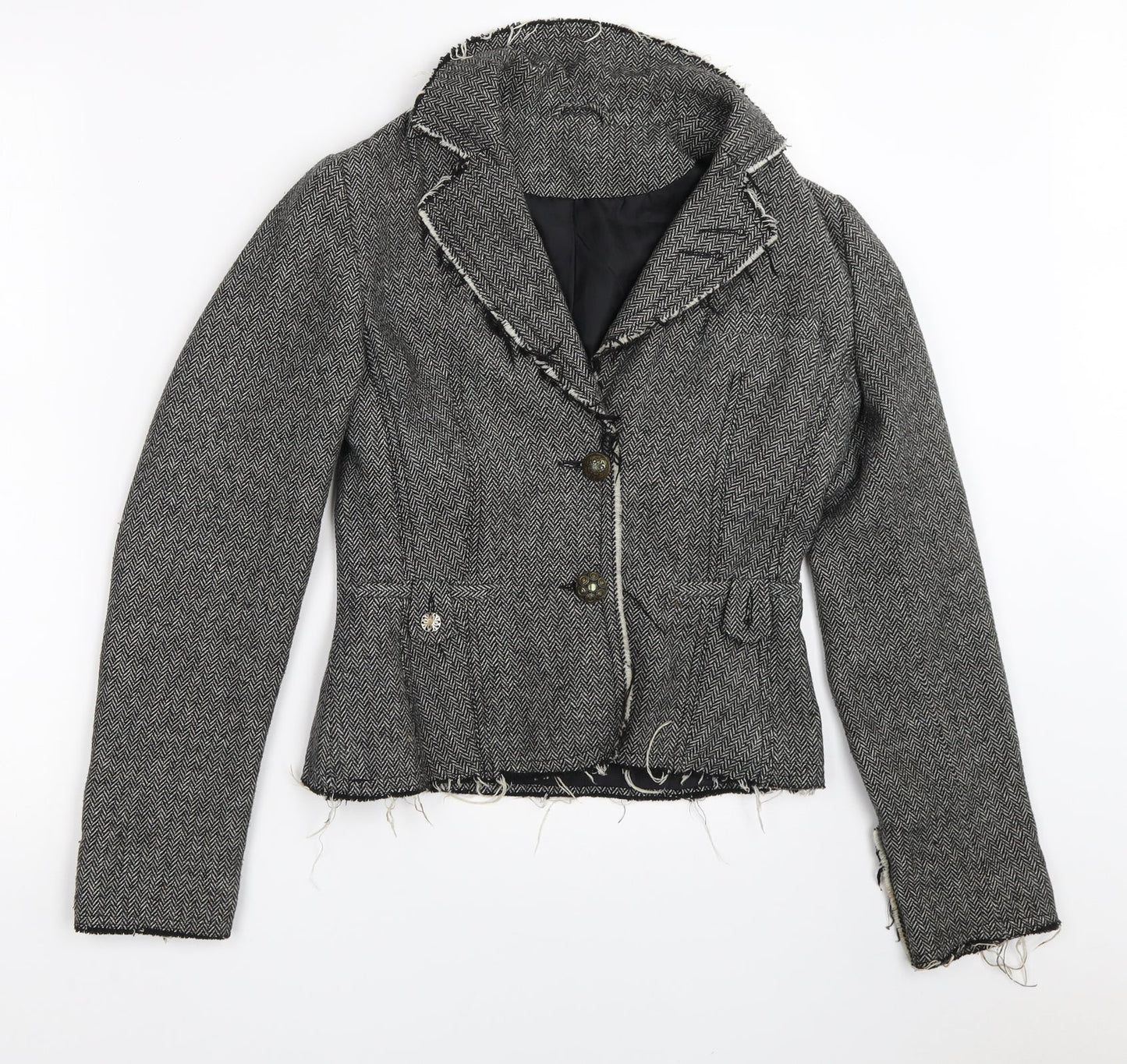 New Look Womens Grey   Overcoat Coat Size 10
