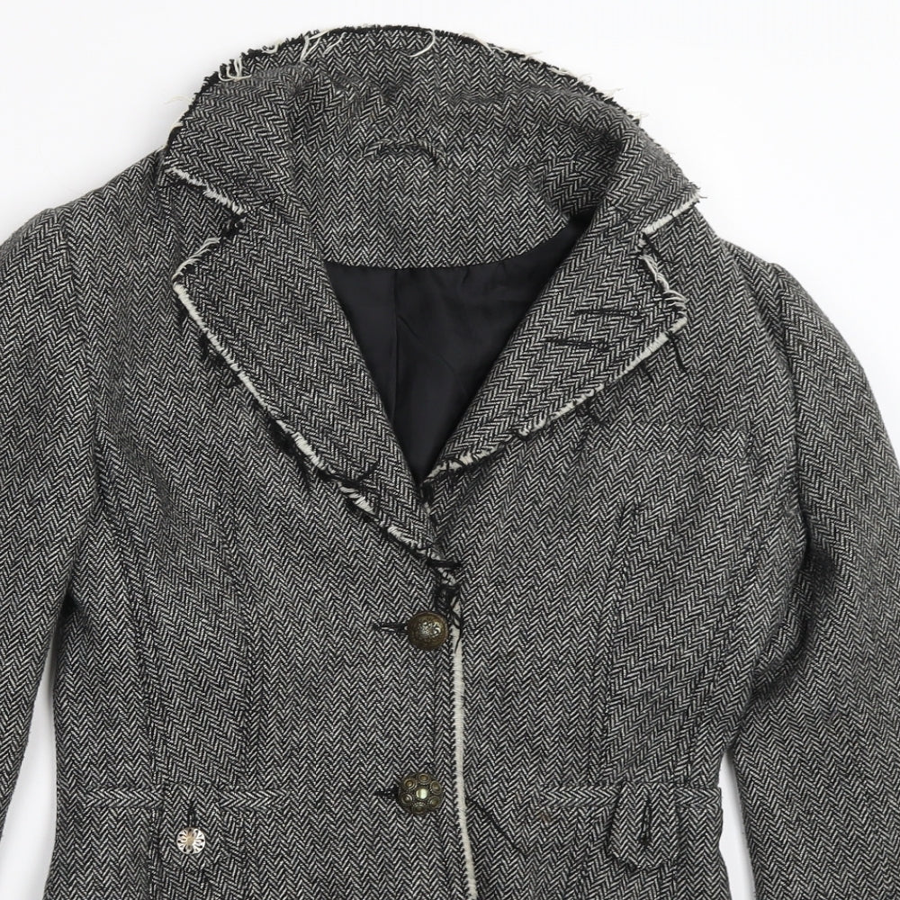 New Look Womens Grey   Overcoat Coat Size 10