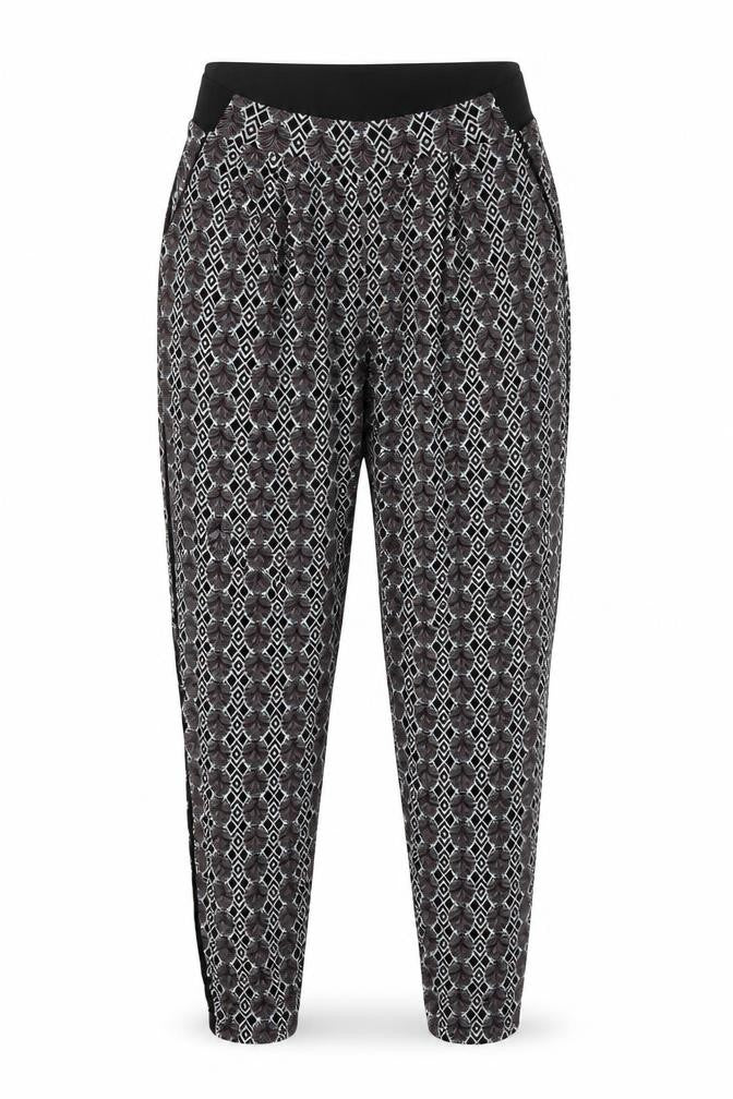 NEXT Womens Black Geometric  Trousers  Size 8 L28 in