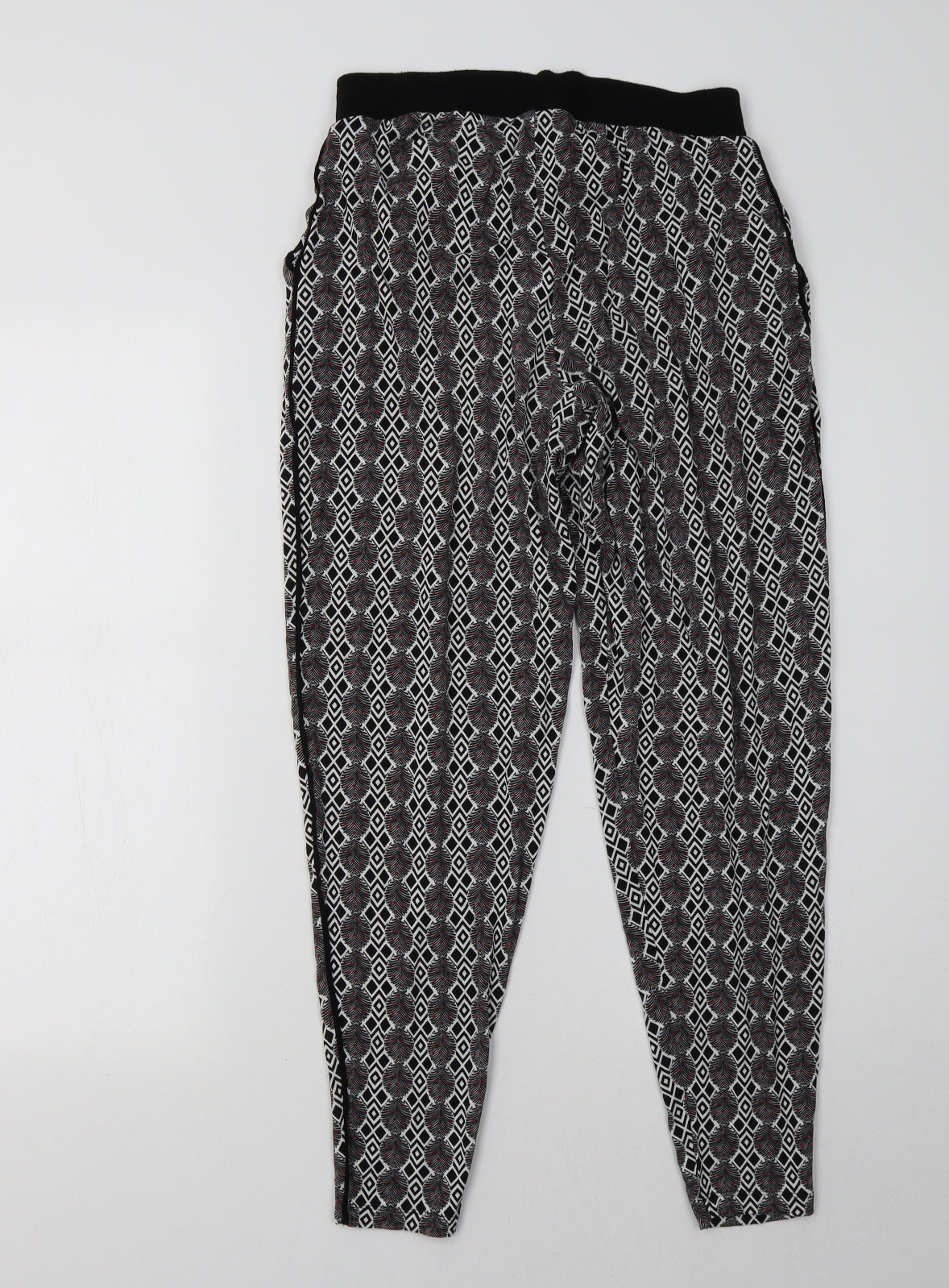 NEXT Womens Black Geometric  Trousers  Size 8 L28 in
