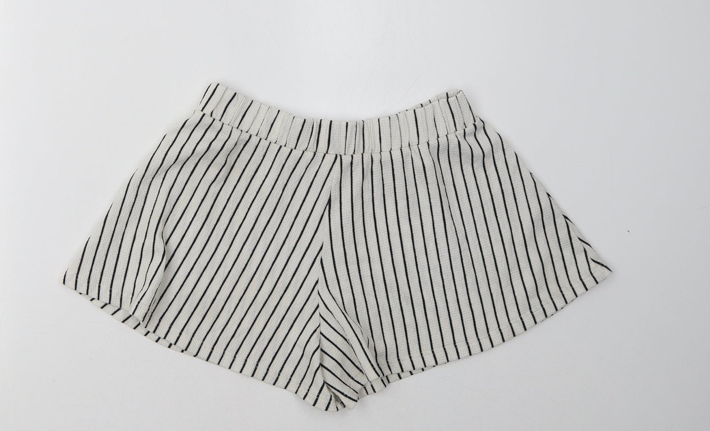 NEXT Girls White Striped  Paperbag Shorts Size 7 Years