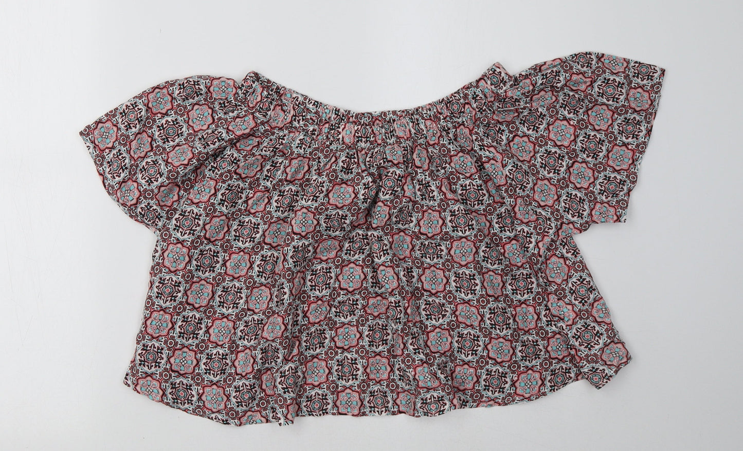 Select Womens Pink Geometric  Basic Blouse Size 6