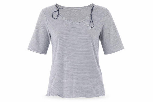 Matalan Womens White Striped  Basic T-Shirt Size M