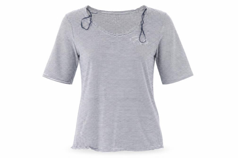Matalan Womens White Striped  Basic T-Shirt Size M
