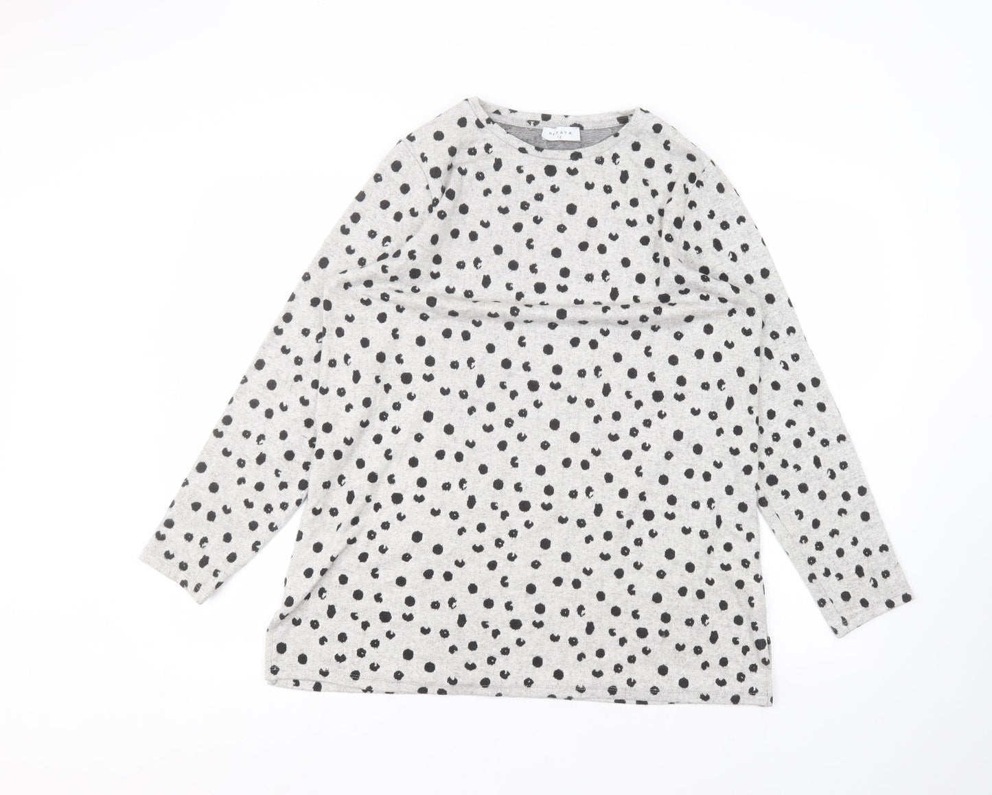 Matalan Womens Grey Polka Dot  Pullover Jumper Size 12