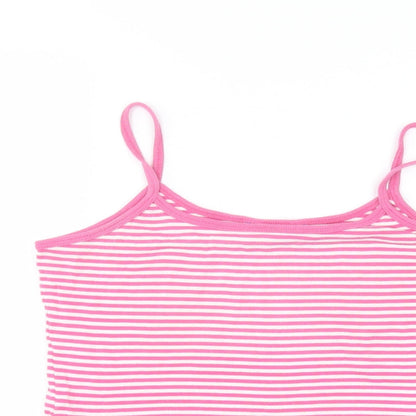Essentials Womens White Striped  Basic T-Shirt Size 16