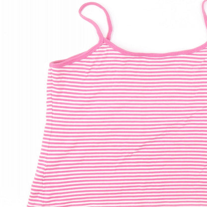 Essentials Womens White Striped  Basic T-Shirt Size 16