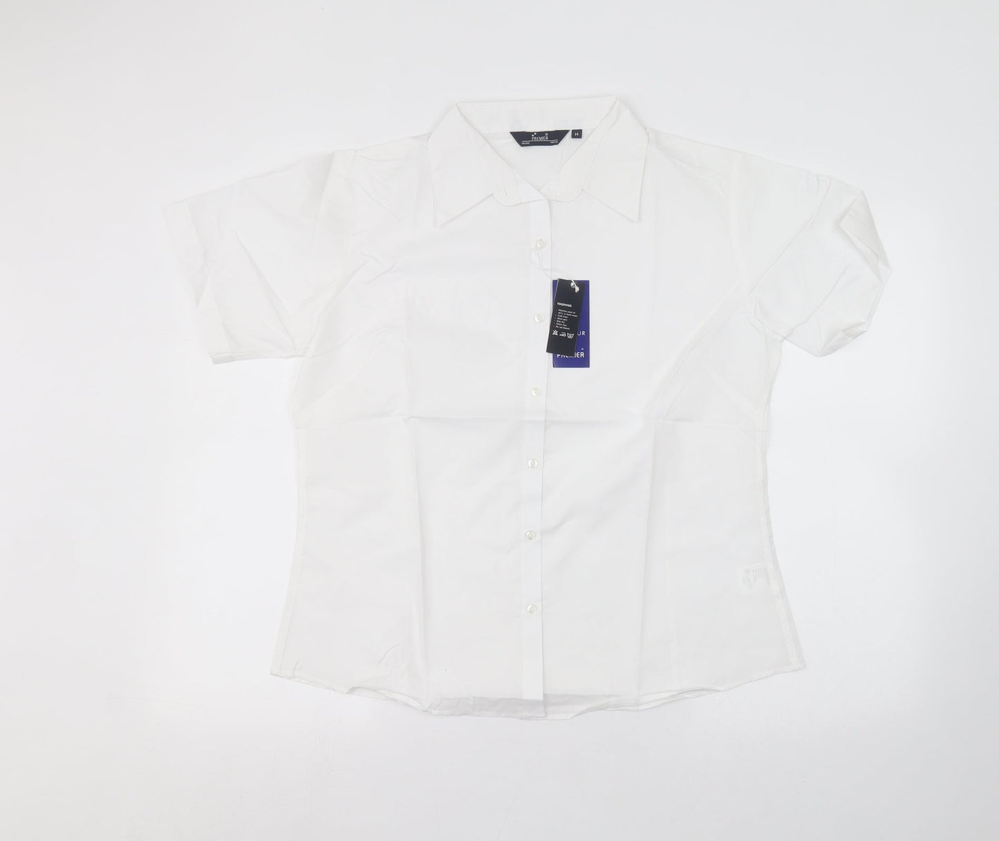 Premier man Mens White    Dress Shirt Size 14