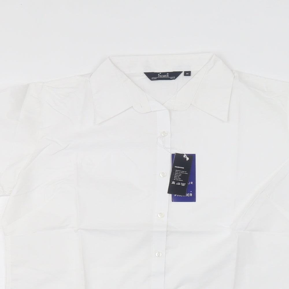 Premier man Mens White    Dress Shirt Size 14