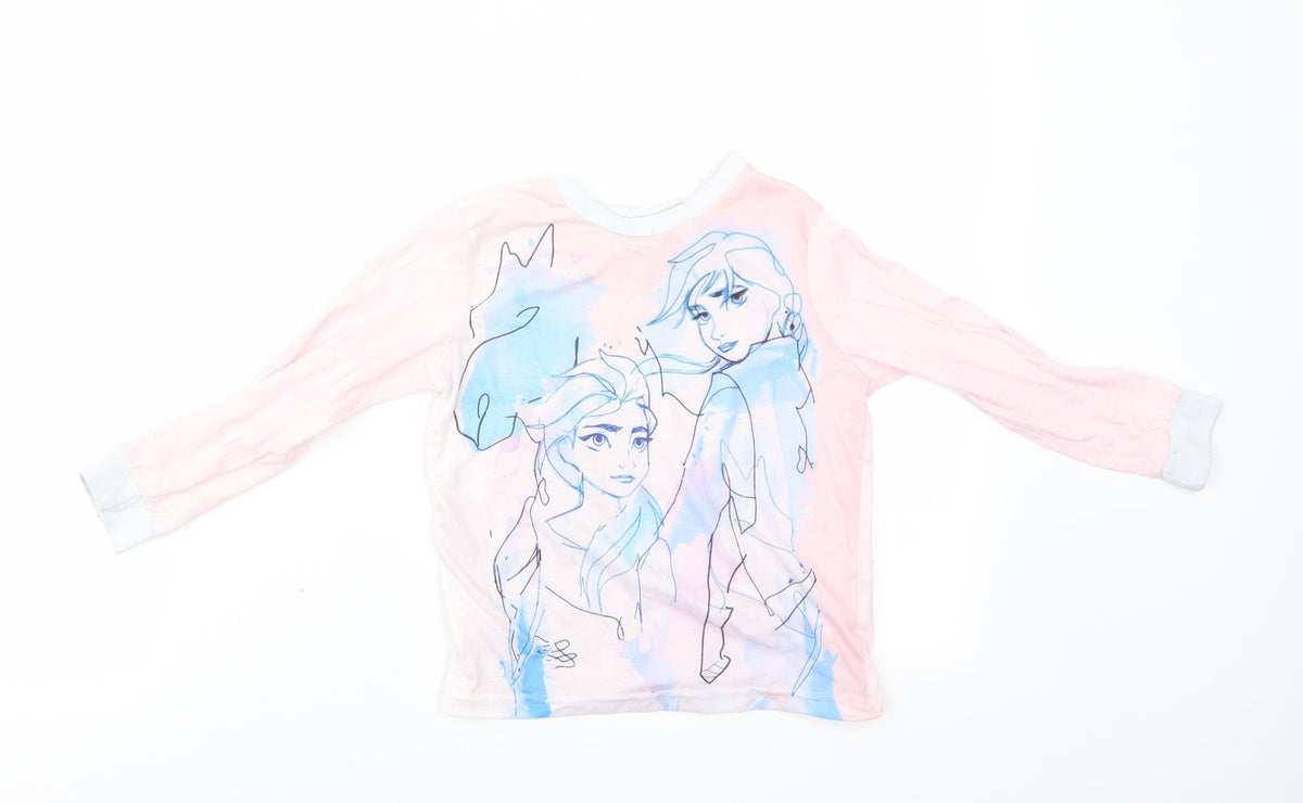 Disney Girls Pink Solid   Pyjama Top Size 5-6 Years  - Frozen II Anna & Elsa
