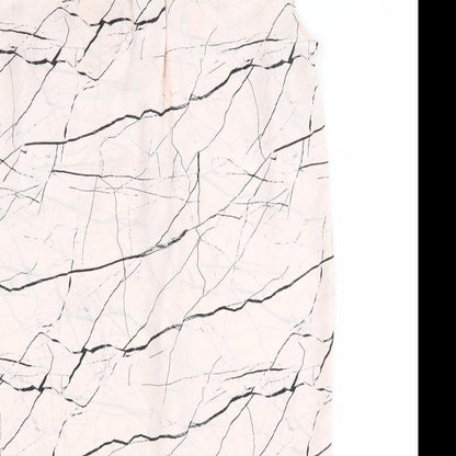 Atmosphere Womens Ivory Geometric  Basic Button-Up Size 10  - Abstract black print