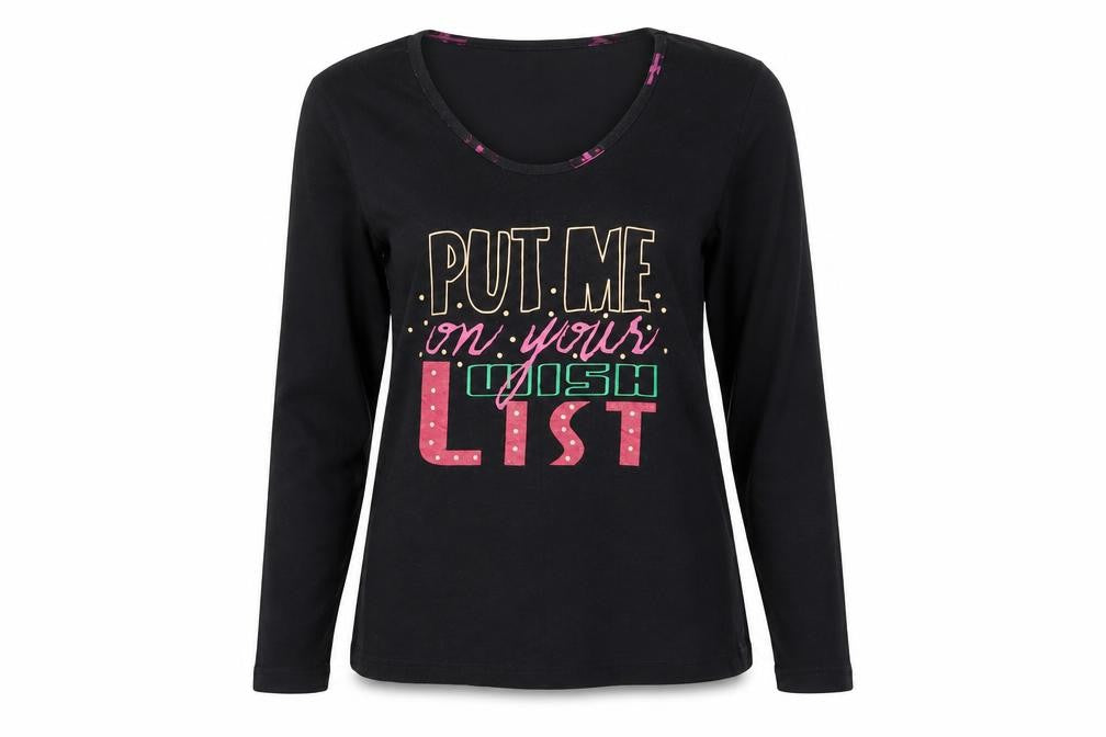 Good Night Womens Black Solid   Pyjama Top Size 12  - Put me on your wish list