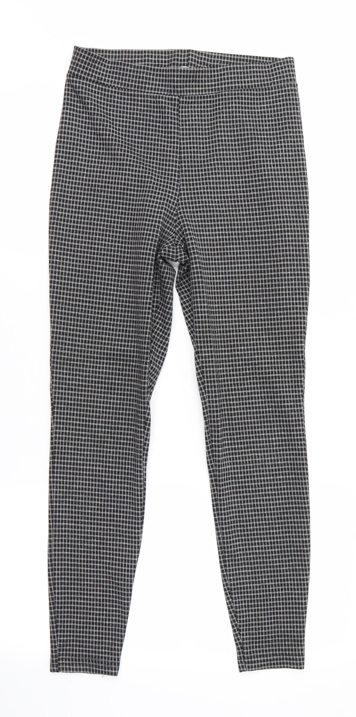 Papaya Womens Black Check  Jegging Trousers Size 10 L26 in - Small check
