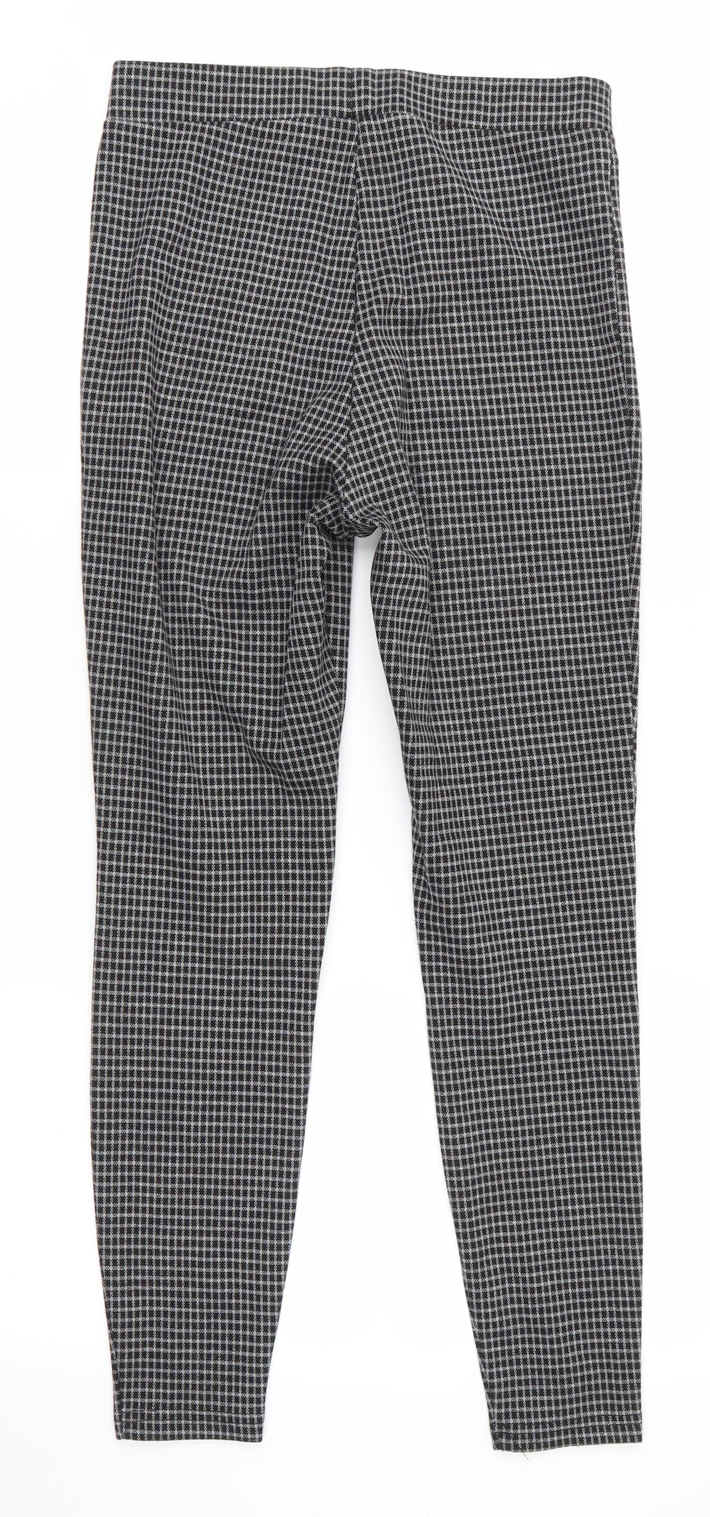 Papaya Womens Black Check  Jegging Trousers Size 10 L26 in - Small check