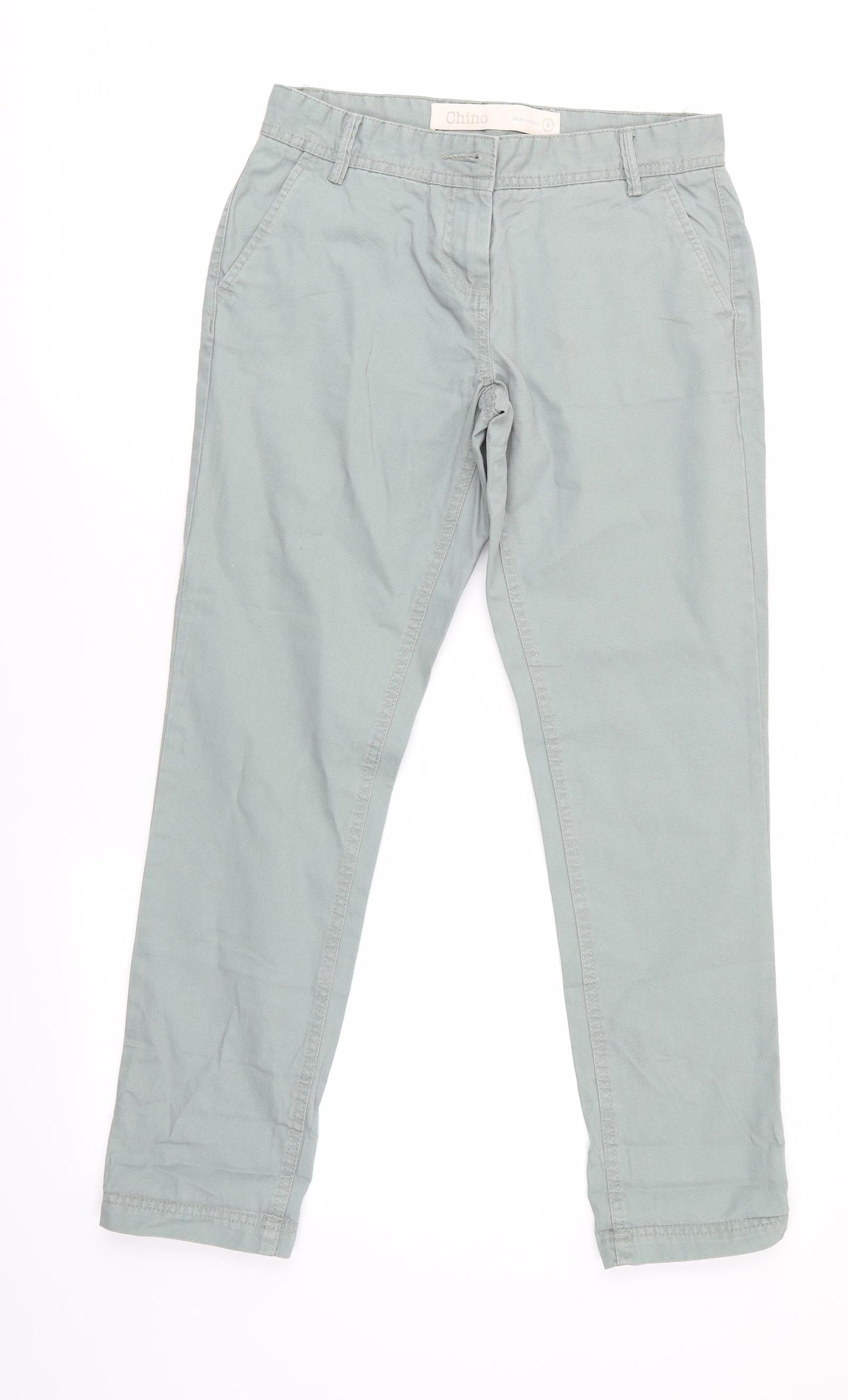 Chino Womens Green   Chino Trousers Size 6 L27 in - Sage Green - Very fine dot like pattern