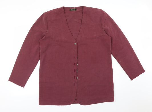 Legacy Womens Purple   Basic Button-Up Size 16
