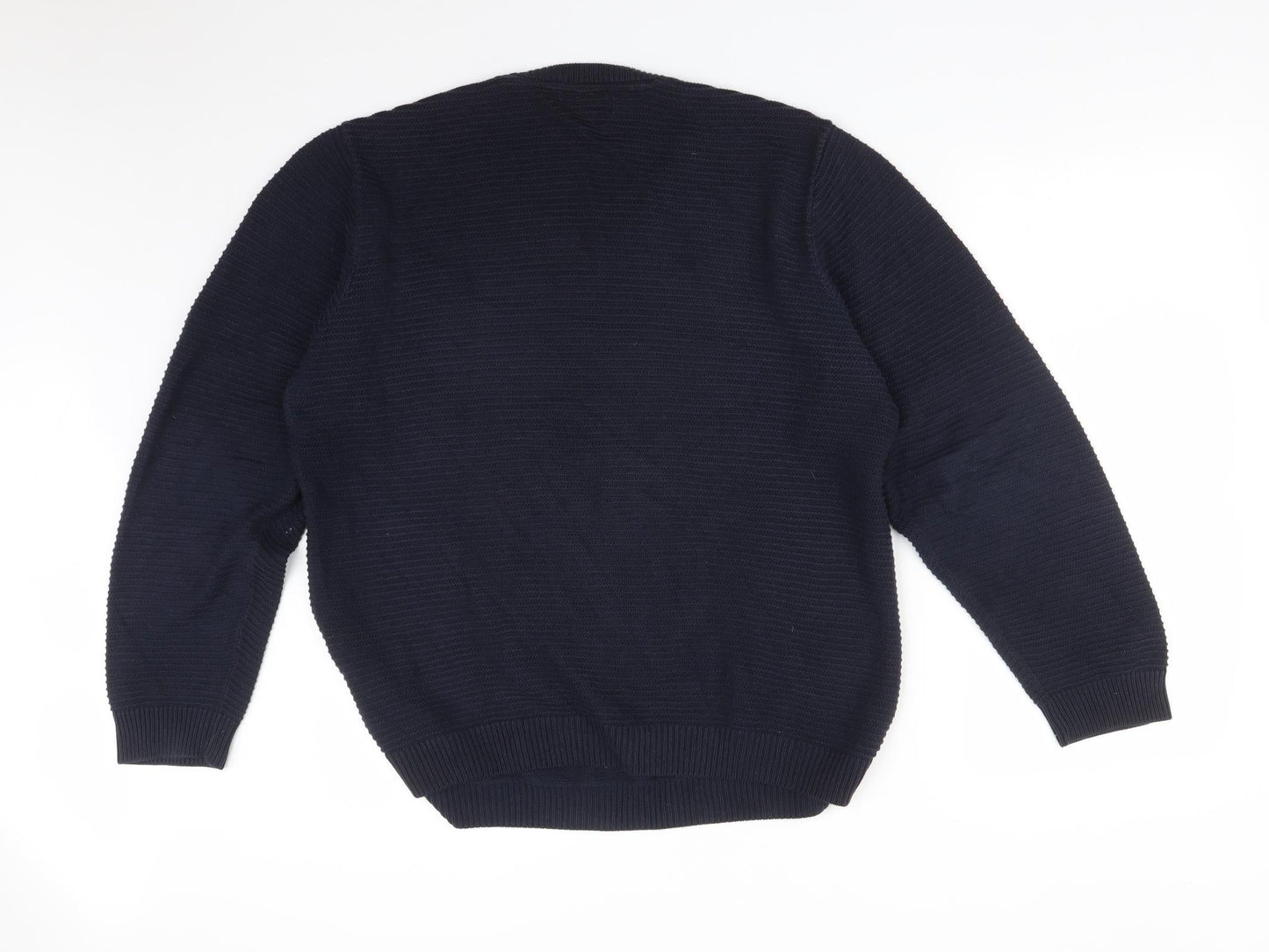 M&S Mens Blue Striped  Pullover Sweatshirt Size L