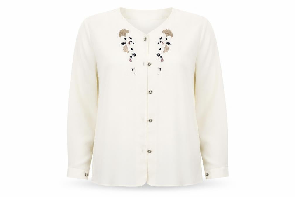 FOSBY Womens White Floral  Basic Blouse Size 16