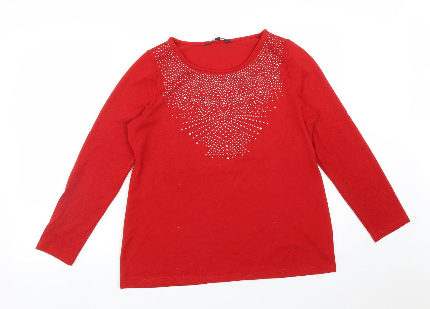 LOVE TEES Womens Red   Basic T-Shirt Size 14