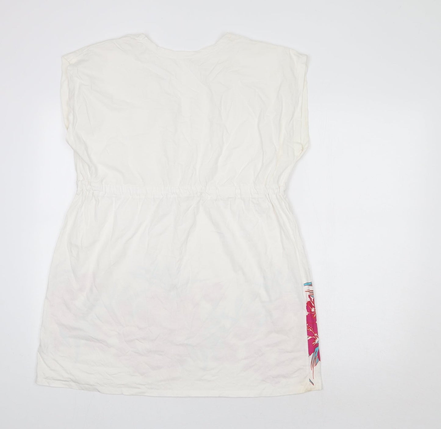 Resort Womens White Floral  Tunic Blouse Size 12