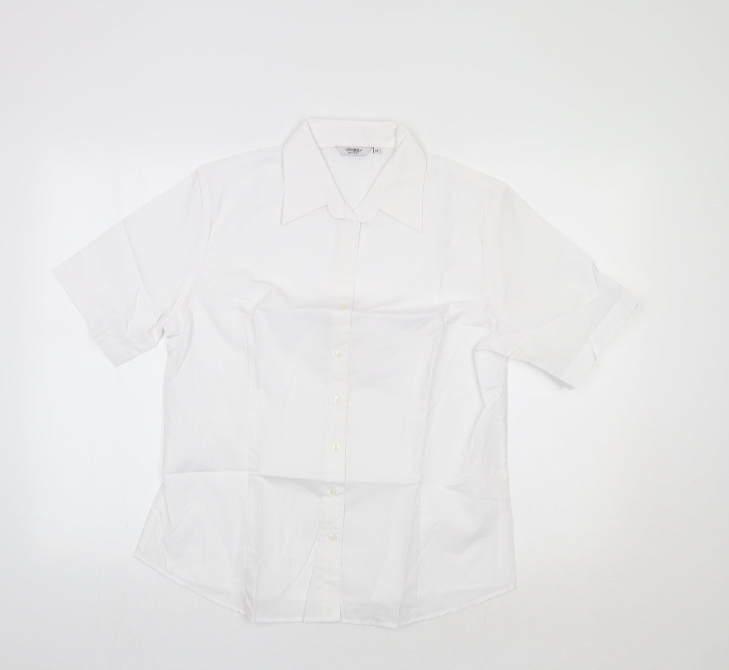 Disley Womens White   Basic Button-Up Size 14