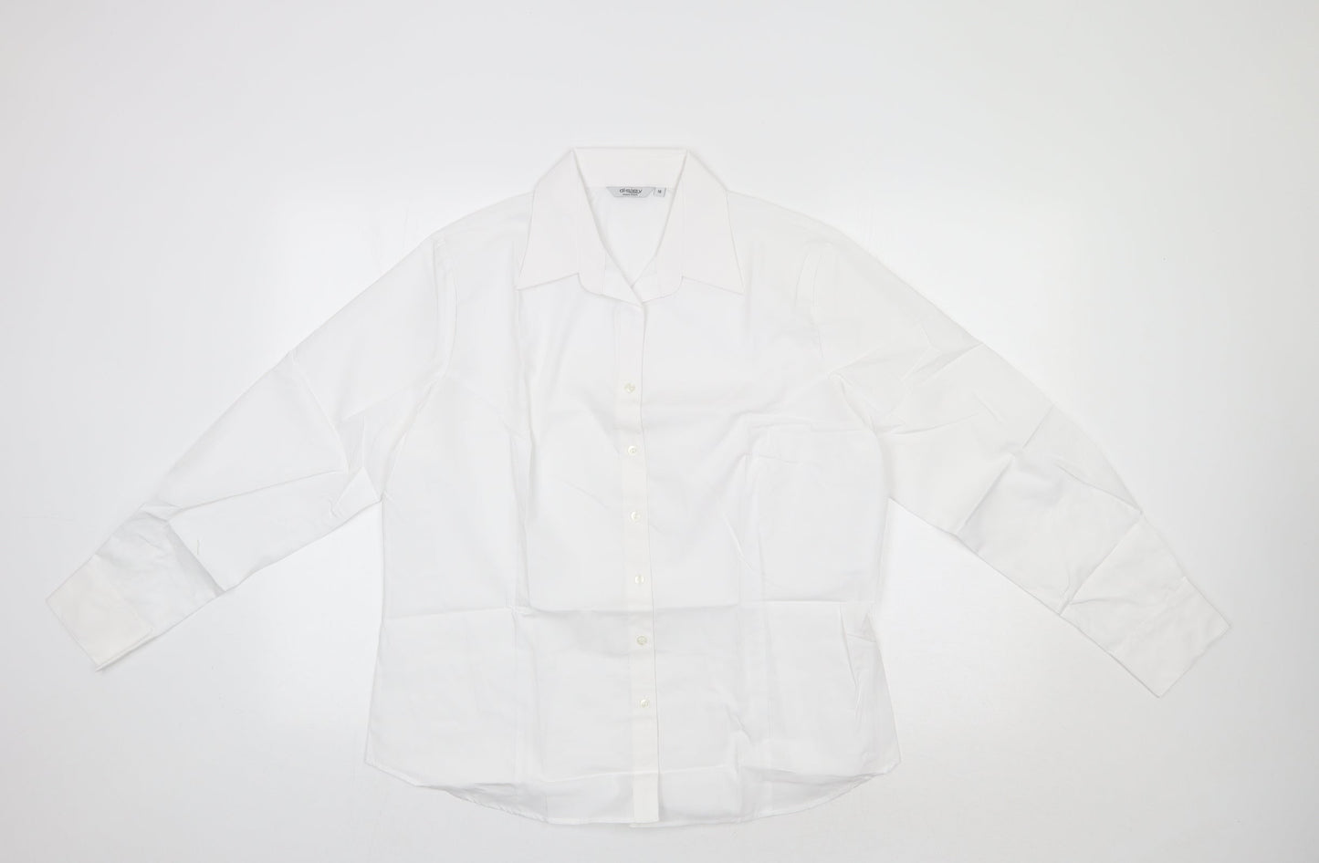 Disley Womens White   Basic Button-Up Size 18