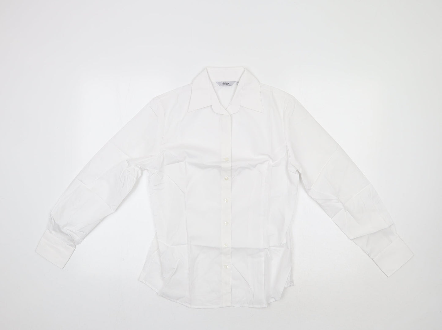 Disley Womens White   Basic Button-Up Size 8
