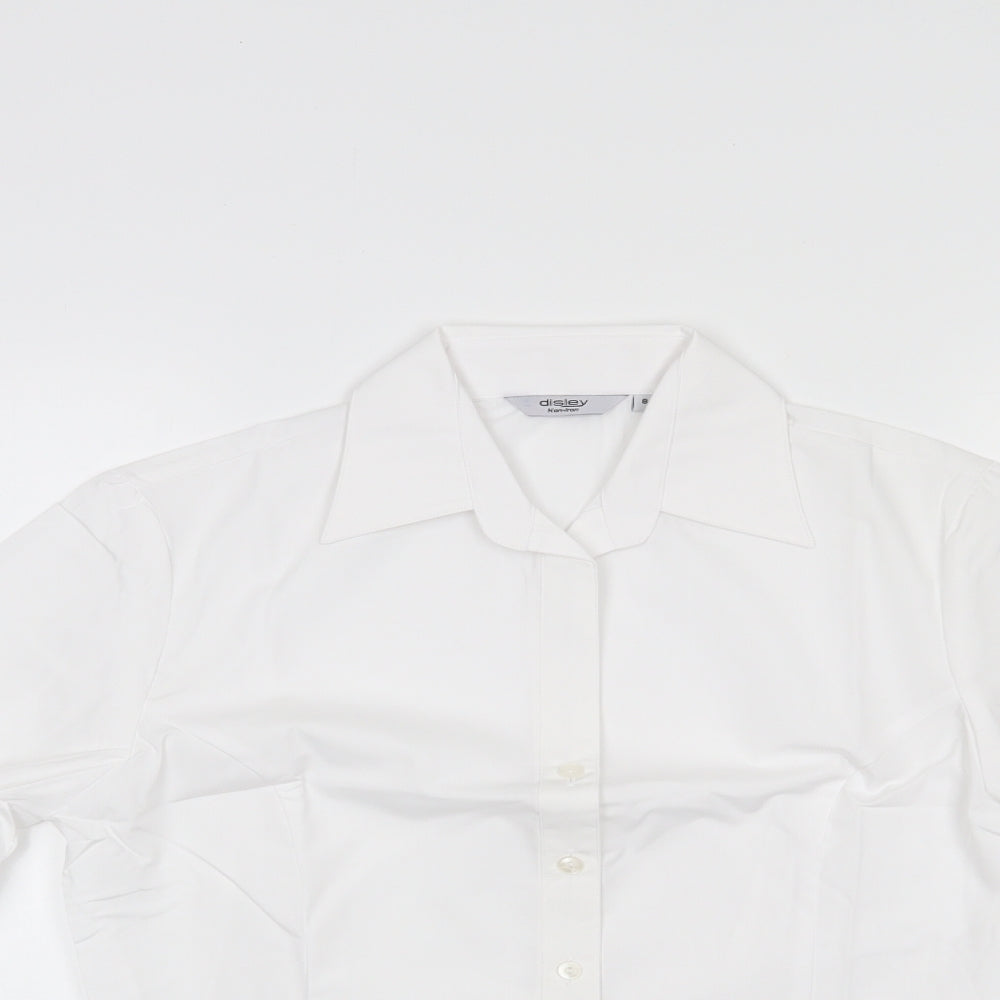 Disley Womens White   Basic Button-Up Size 8