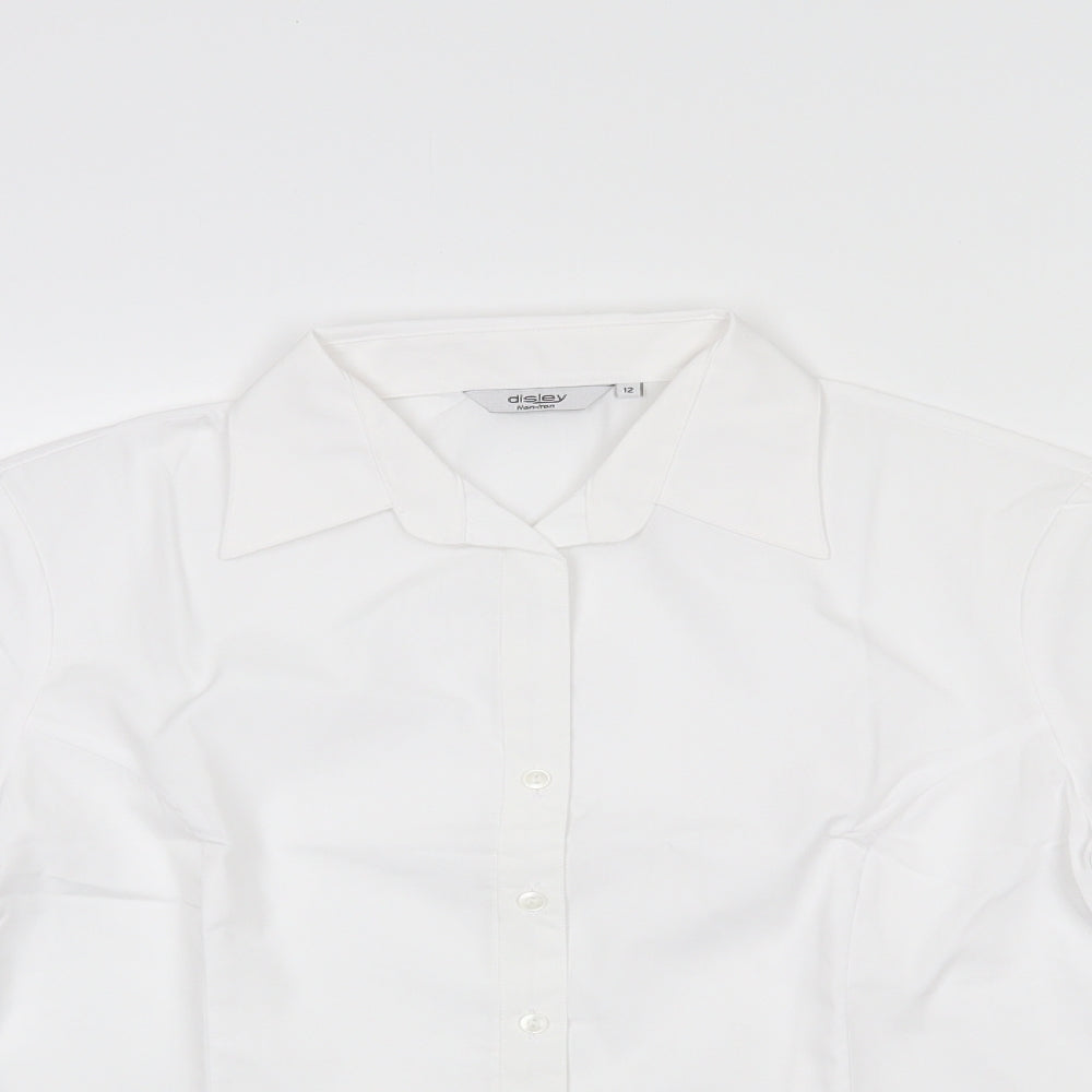 Disley Womens White   Basic Button-Up Size 12