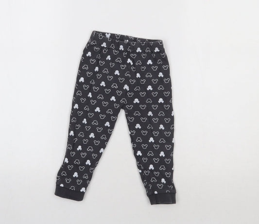 George Girls Grey Geometric   Pyjama Pants Size 2-3 Years  - Mickey Mouse