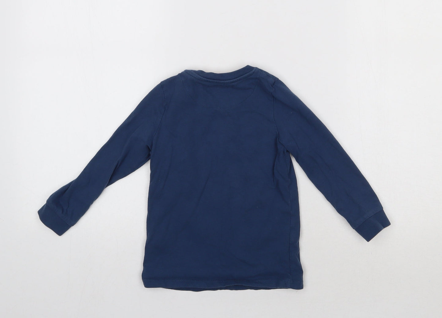 M&S Girls Blue   Basic T-Shirt Size 2-3 Years  - Rainbow