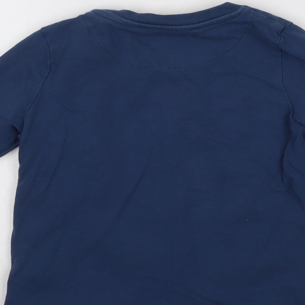 M&S Girls Blue   Basic T-Shirt Size 2-3 Years  - Rainbow