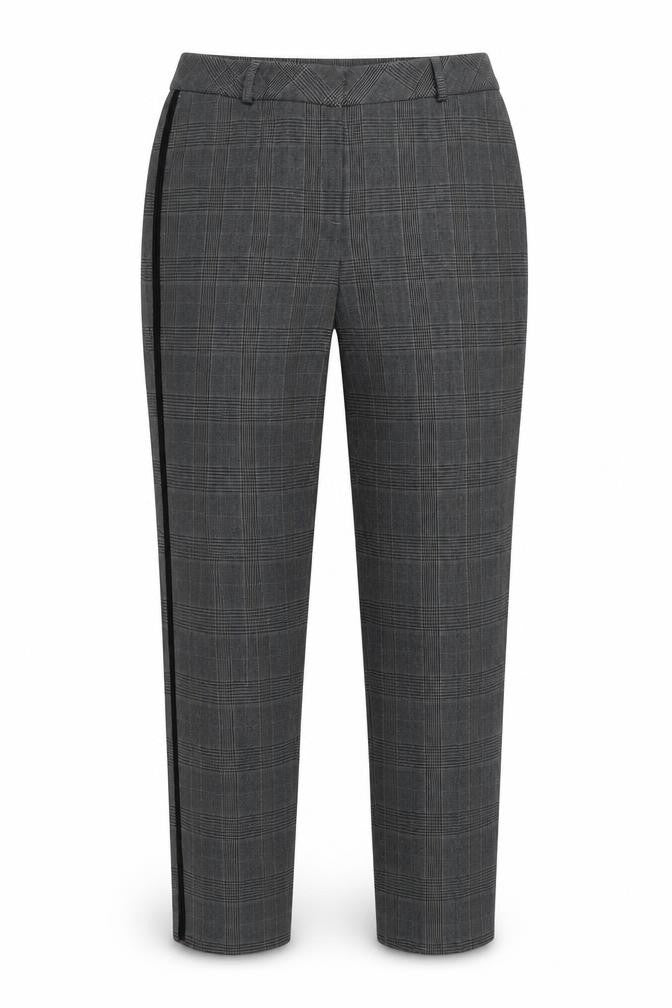 Find Womens Grey Check  Trousers  Size L L28 in