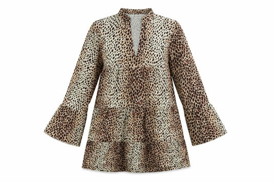 Womens Beige Animal Print  A-Line  Size M