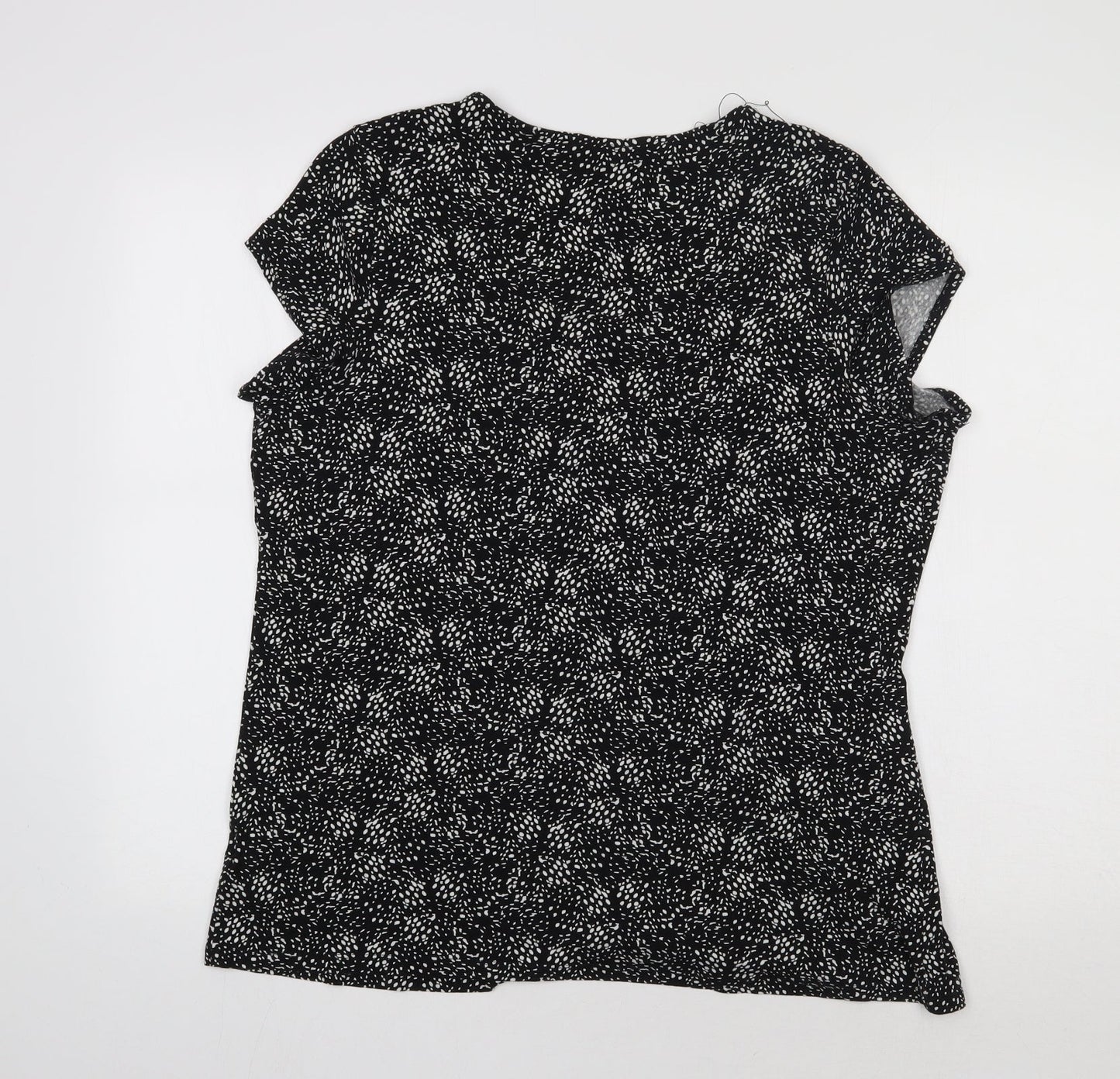 M&S Womens Black Geometric  Basic Blouse Size 18
